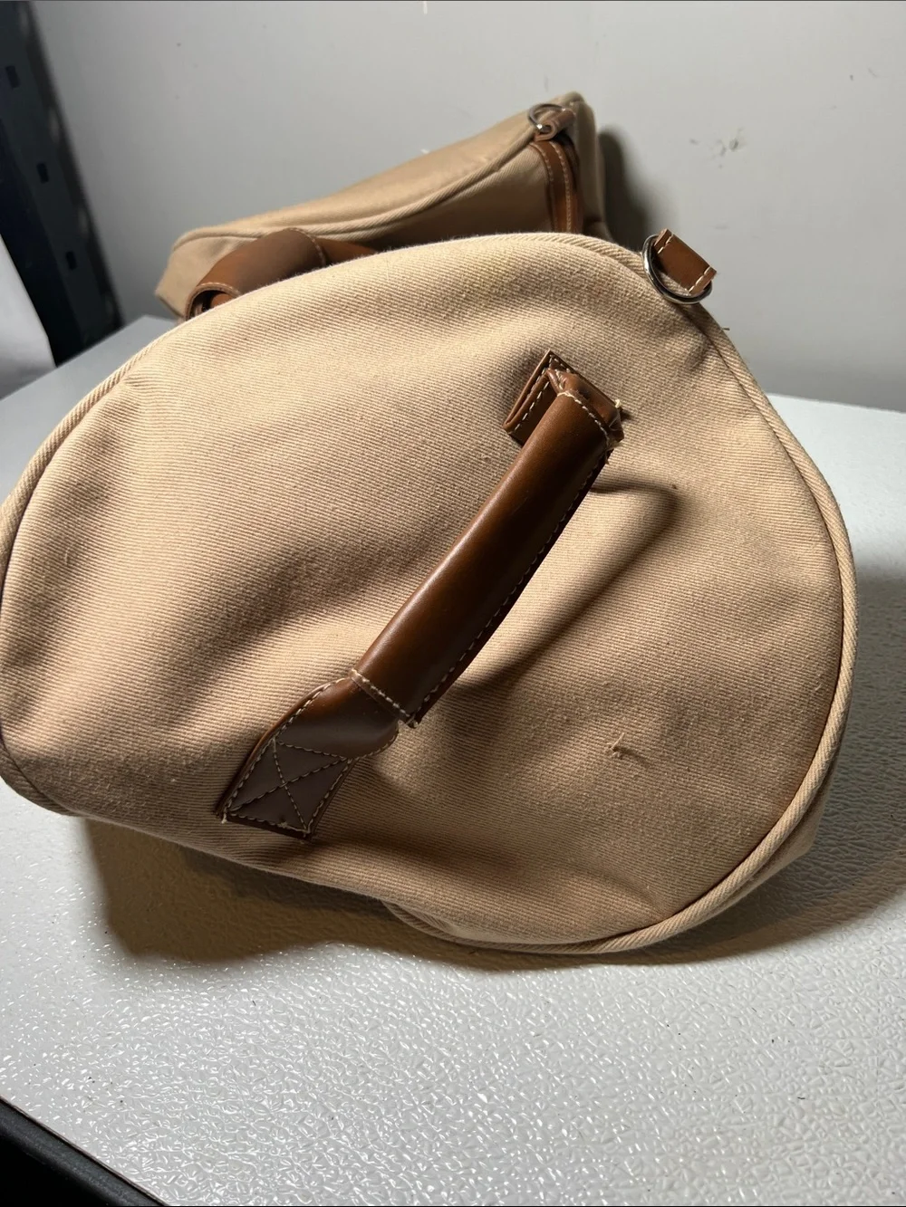 Vintage Karl Lagerfeld Duffle Bag Club Parfums Tan Canvas Travel Gym Weekender